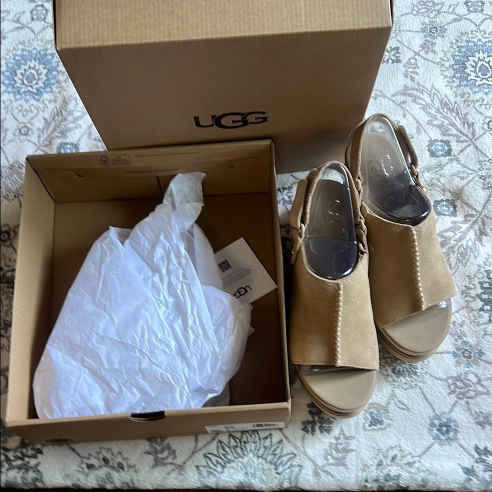 UGG Tan Suede Sandals Casual Slip-On